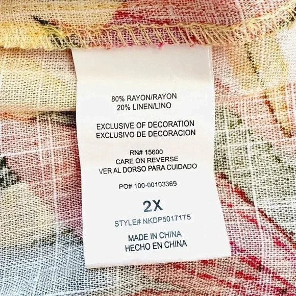 NWT REWIND Women Sleeveless Pullover V-Neck Smocked Back Keyhole Dress Size 2X - Picture 12 of 13